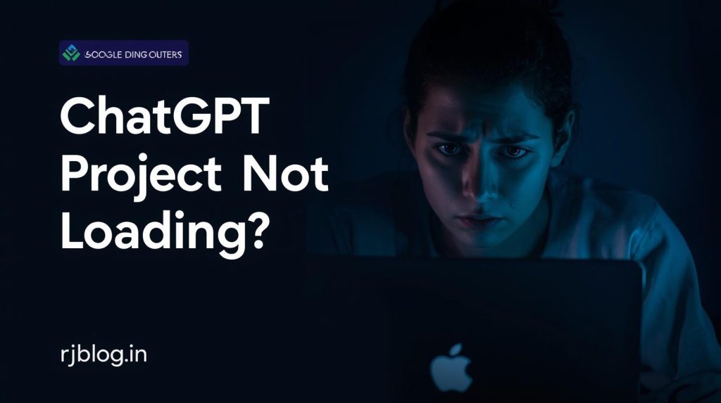 Person facing a laptop with a project loading error, representing the ChatGPT unable to load projects issue