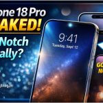 iPhone 18 Pro leaked design thumbnail showing a nearly notch-less display, under-display Face ID concept, and comparison with previous notch design.
